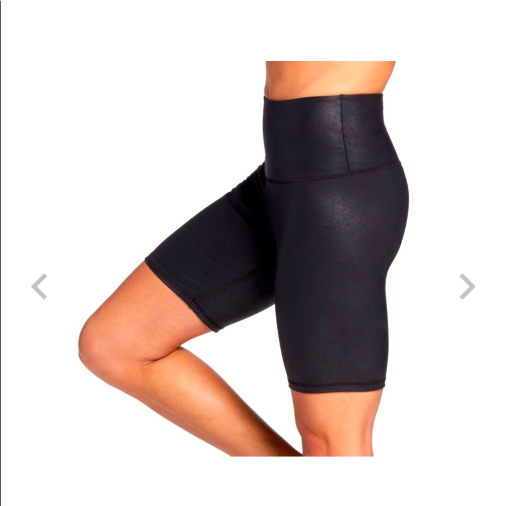 CALIA Women's Sculpt Faux Leather Bike Shorts New with tags